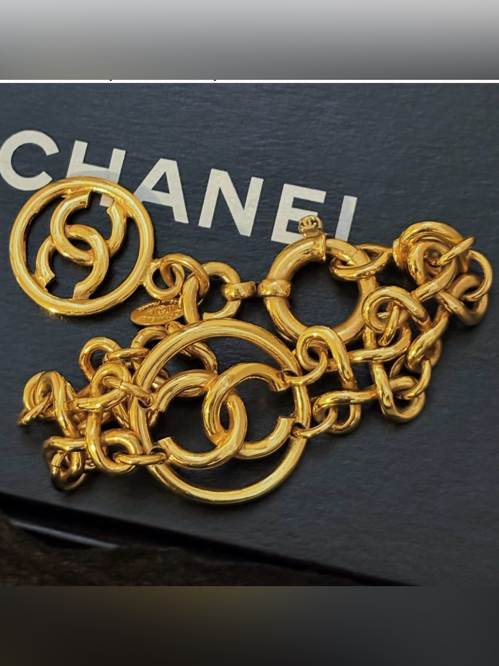 VINTAGE Chanel CC Openwork Round Link Bracelet 1993 Spring Collection (93P)